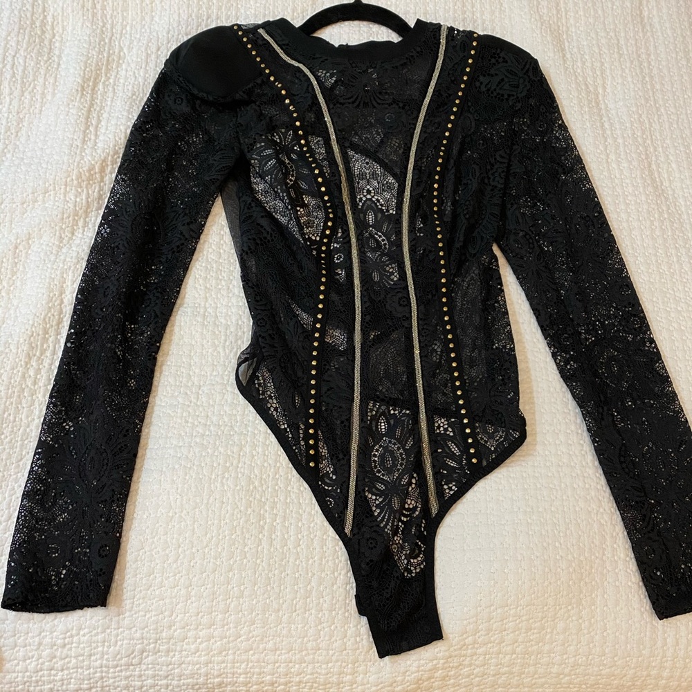 Black see-thru bodysuit